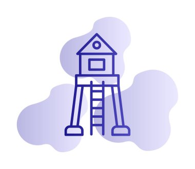 Askeri Kule. Web simgesi basit illüstrasyon 