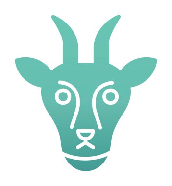 Keçi başı düz vektör simgesi 