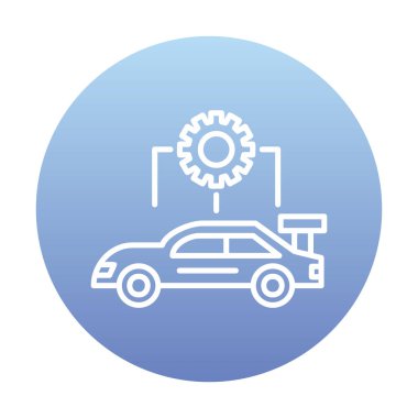 Araba servisi ikon vektör çizimi. Otomobil Yapılandırması             
