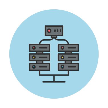 Ağ sunucu simgesinin vektör illüstrasyon tasarımı