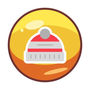 Kış Şapkası simgesinin vektör illüstrasyonu