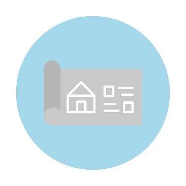 Ev Planı simgesi, vektör illüstrasyonu            