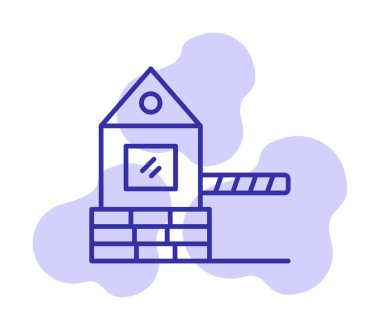 Askeri Bariyer simgesinin vektör çizimi 