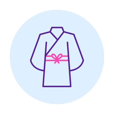 Yukata simgesi, doğrusal izole edilmiş illüstrasyon, ince çizgi vektörü, web tasarım işareti 