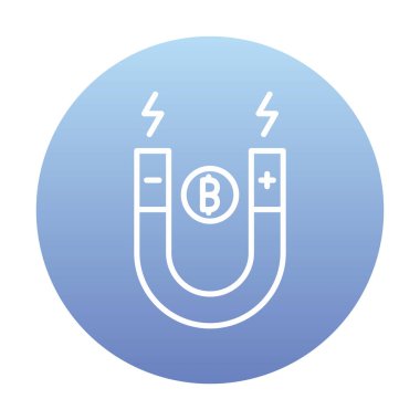 Mıknatıs düz simgesinin vektör çizimi 