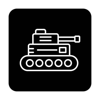 askeri tank simgesi vektör illüstrasyon