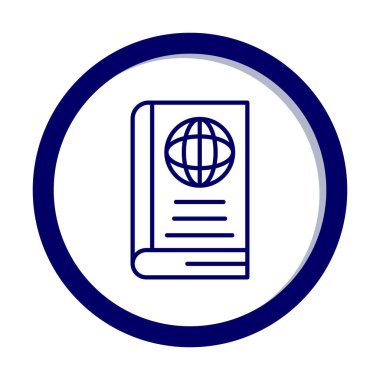 Basit Dünya Kitabı simgesi, vektör illüstrasyonu