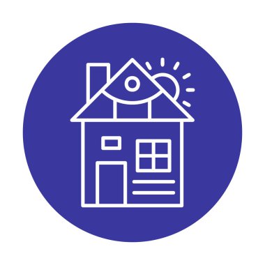 ev düz simgesi, vektör illüstrasyonu 