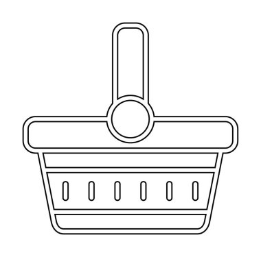 piknik sepeti web simgesi, vektör illüstrasyonu 