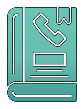 Telefon Rehberi düz simgesi, vektör çizim
