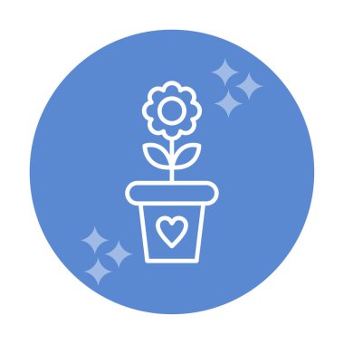 Çiçek kabı simgesi vektörü