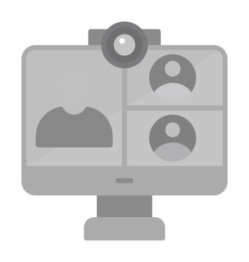 Basit çevrimiçi toplantı simgesi, vektör illüstrasyonu