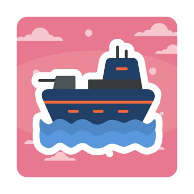 Gemi simgesi, vektör illüstrasyonu