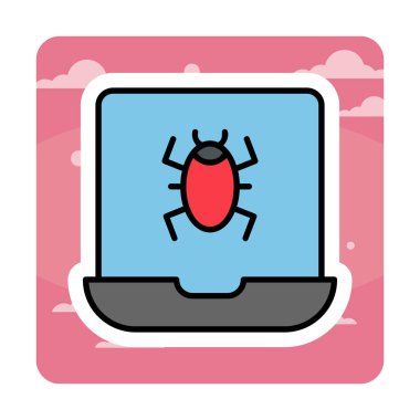 dizüstü bilgisayar simgesi, vektör illüstrasyonu basit tasarım