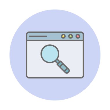 Basit Tarayıcı Arama simgesi, vektör illüstrasyonu