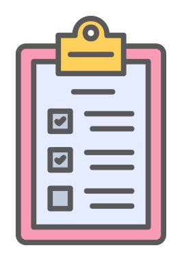 kontrol listesi simgesi, vektör illüstrasyonu 