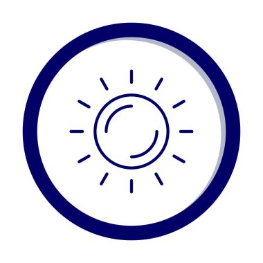 Güneş düz simge vektör çizim