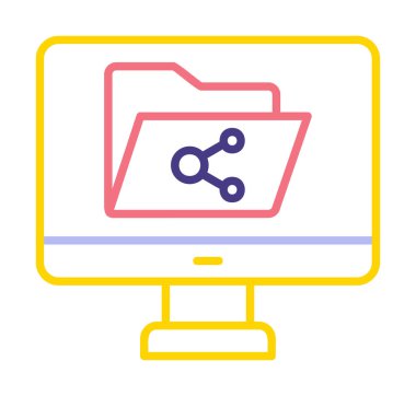 Basit Dosya Paylaşımı simgesi, vektör illüstrasyonu