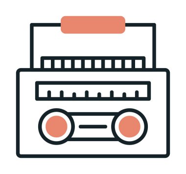 Basit Radyo Cassette simgesi illüstrasyonu  