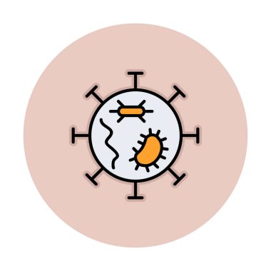 covid-19 parçacık işareti, vektör çizimi, virüs simgesi