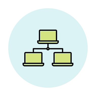 dizüstü bilgisayar ağı simgesi, vektör illüstrasyonu 