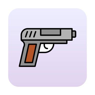 askeri tabanca ikonu vektör illüstrasyonu 