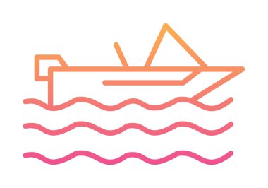 Basit Motorboat simgesi, vektör illüstrasyonu