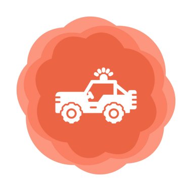 Askeri Jeep Simgesi, Vektör İllüstrasyonu