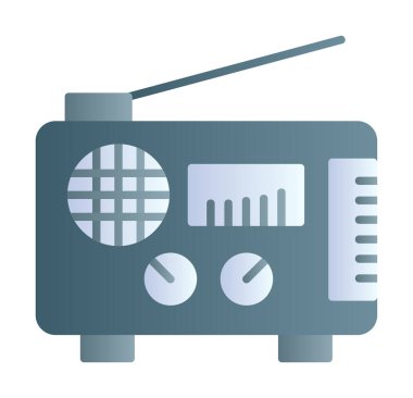 Düz radyo ikonu. özet çizim vektörü