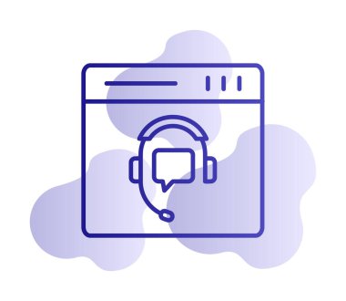 Modern Çevrimiçi Online Destekleyici element tasarımının vektör illüstrasyonu                            