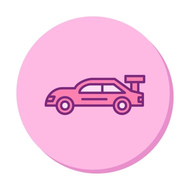 düz basit yarış arabası simgesi, vektör illüstrasyon tasarımı