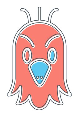 Basit papağan baş vektör illüstrasyonu