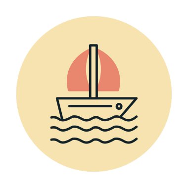 düz yelkenli ikonu vektör çizimi 