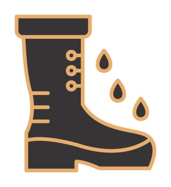 Basit Rainboot simgesi, vektör illüstrasyonu