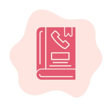 Telefon Rehberi düz simgesi, vektör çizim