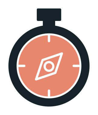 Basit düz pusula vektör çizimi