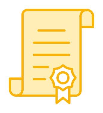 Sertifika vektör simgesi modern basit illüstrasyon                                 