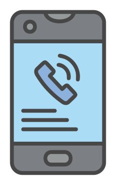 Basit telefon arama simgesi, vektör tasarımı
