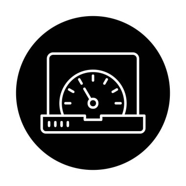 Vektör hızı test dizüstü bilgisayarı web simgesi, vektör illüstrasyonu