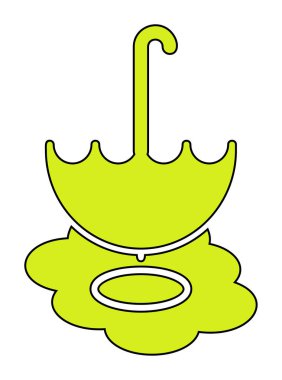 şemsiye simgesi vektör illüstrasyonu 