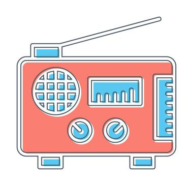 Düz radyo ikonu. özet çizim vektörü