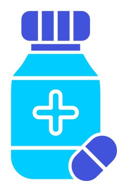 İlaç ikonlu ilaç şişesinin vektör çizimi