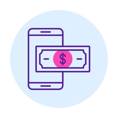 Basit Çevrimiçi Ödeme simgesi, vektör illüstrasyonu