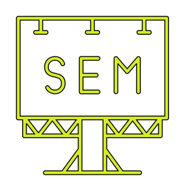 SEM ile Billboard simgesinin vektör illüstrasyonu  