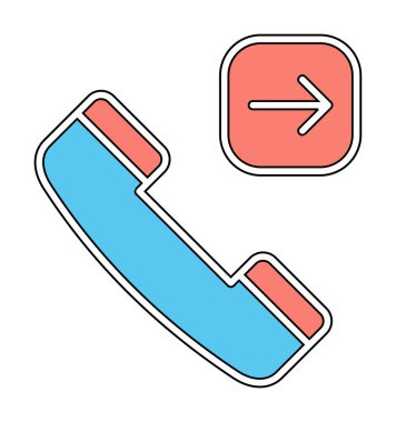 Düz telefon simgesi vektör illüstrasyonu 