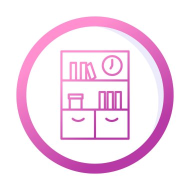 kitaplık düz simge, vektör illüstrasyonu 