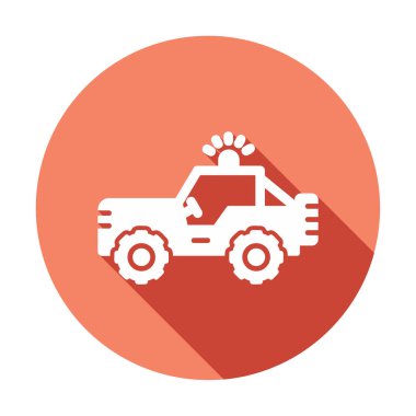 Askeri Jeep Simgesi, Vektör İllüstrasyonu