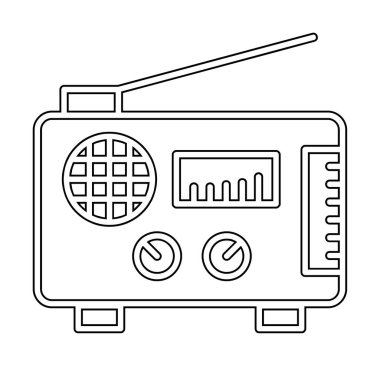 Düz radyo ikonu. özet çizim vektörü