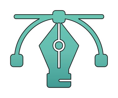 Basit kalem aracı simgesi, vektör illüstrasyonu