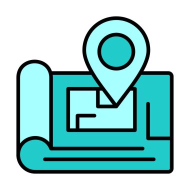 gps konum simgesi, vektör illüstrasyonu basit tasarım